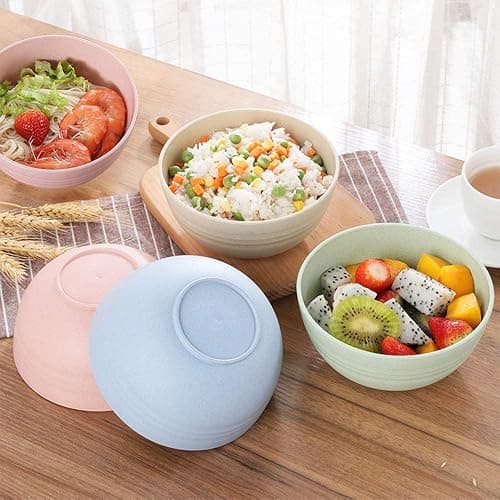 Lnrkai 5 PCS Pink Cereal Bowls, 24 OZ Unbreakable Wheat Straw Bowls, Injection Molded Polypropylene (PP), Modern Style, Round, 5.9 x 3.1 Inches, Dishwasher & Microwave Safe thumbnail 7