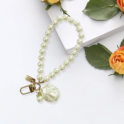 Asaisimg 3 Pcs Pearl Keychain Pendants Charm for Handbag Keychain, Cute Keychain for Airpods Pro Case Decor, Pearl Pendants for Keyring DIY Crafting Decoration Purse Handbag Décor thumbnail 4