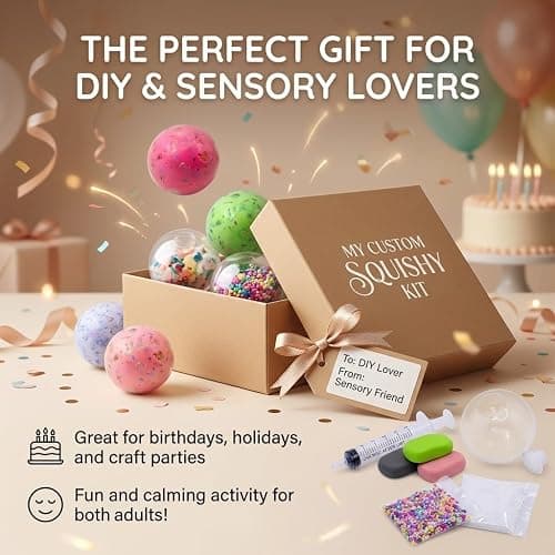 DIY Squishy Making Kit, Stress Ball Kit with Crunchy Fillers, ASMR Toy | Reusable Silicone Balls • Customizable FillersMix Colors & Textures • Creative Craft Activity • Endless Creative Combinations thumbnail 8