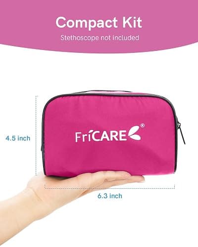 FriCARE Manual Blood Pressure Cuff for Nursing Students, FSA/HSA Eligible, Aneroid Sphygmomanometer for BP Monitoring, Home & Medical School Essentials with Carrying Case, Universal Adult Size, Pink thumbnail 6