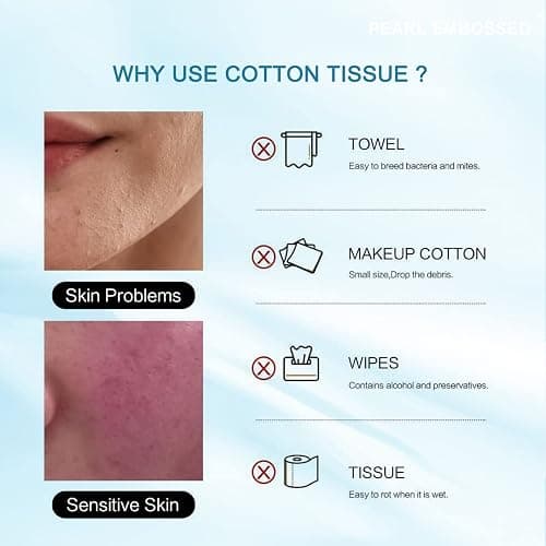Disposable Face Towel, BIEWO Cotton Tissue Soft Dry Wipes for Women, Simple Cleaning Facial Tissues Dry Wet Dual Portable Use for Sensitive Skin & Baby & Makeup Remover & Personal Care (2 PACK=200PCS) thumbnail 4