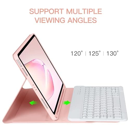 BQSS Keyboard Case for iPad Air 11 Inch M3/M2 (2025/2024) Wireless Keyboard Case for iPad Air 10.9 Inch 5th/4th Generation (2022/2020) Detachable for iPad Pro 1st Case with Pencil Holder Pink thumbnail 6
