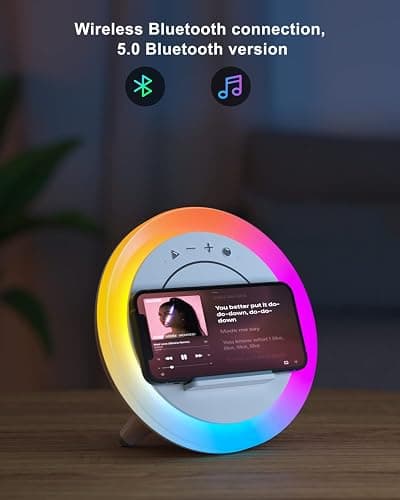 SIDVAR Bluetooth Speaker Night Lightsr,Wireless Charging Modern Speaker,Best Teenage Birthday Gift Ideas Applicable for Bedroom/Tween Girls Gifts/Please use The Original Adapter thumbnail 3