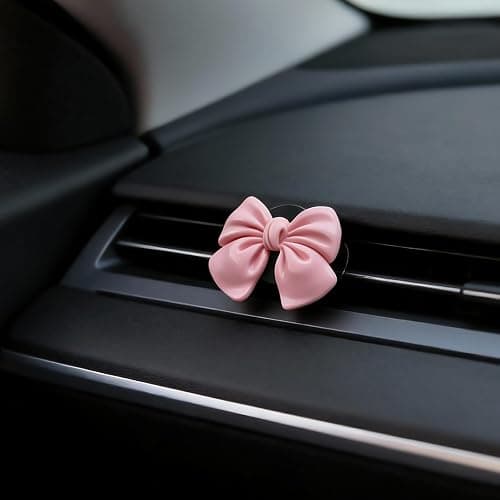 CasaPopz 6 pcs Pink Bow Car Air Vent Clips Coquette Cute Girly Car Decor Accessories Interior Aesthetic Decorations Charm Stuff for Women Girl thumbnail 7