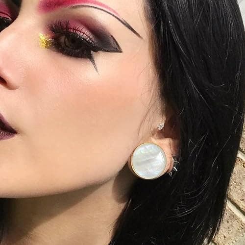 BOKABOO 2 Pairs White Pearl Shell Stainless Steel Ear Gauges Plugs and Tunnels, Size 2g - 1 inch Hypoallergenic Surgical Steel Ear Stretcher Expander Body Jewelry thumbnail 5