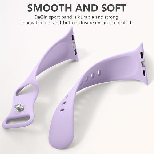 DaQin Sport Band Compatible with Apple Watch Bands 40mm 41mm 42mm 44mm 45mm 46mm 49mm 38mm Women Men, Soft Silicone Waterproof Wristband Strap for iWatch Band Series 11 10 9 8 7 6 5 4 3 2 1 SE Ultra thumbnail 4