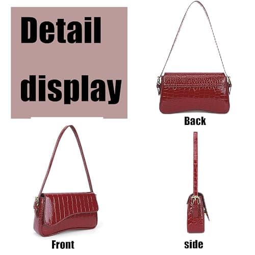 PU Leather Tote Bag for Women with 2 Removable Straps and Zipper Closure thumbnail 5