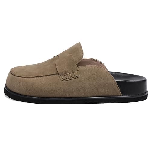 RBRKGNH Brown Clogs for Women Comfortable Suede Platform Slip on Backless Closed Toe Mules Womens Clog Slipper Penny Slides Shoes. thumbnail 5