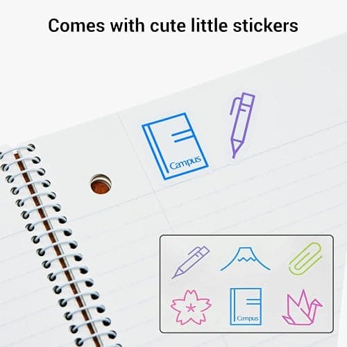 KOKUYO Spiral Notebook, 3 Pack Campus 10-1/2" x 8" Subject Notebooks with College Ruled, 80 Sheets, Pink Blue Green 3 Holes School Spiral Journal for Work Study Note Taking (WSG-SU-400G1×3) thumbnail 9