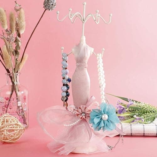 Salmue Princess Dress Jewelry Stand - Holder for Necklace, Earring, Ring - Lady Model Dress High-heeled Shoes Display (Small Model) thumbnail 9