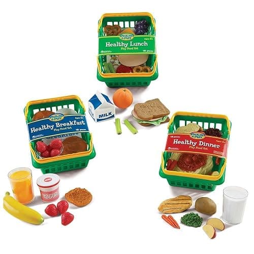 Learning Resources Pretend & Play Healthy Foods Set - 3 Baskets Ages 3+, Preschool Kitchen Food Toys for Kids, Grocery Store Accessories, Gifts for Boys and Girls - Image 1