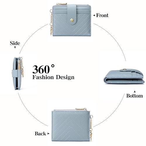 GAEKEAO Slim Wallet for Women, RFID Blocking Credit Card Holder Bifold Wallet with Zipper Coin Pocket, ID Window thumbnail 6