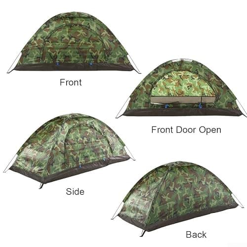 Tente de camping ultra légère pour 1 à 2 personnes, camouflage et résistante à l'eau thumbnail 4