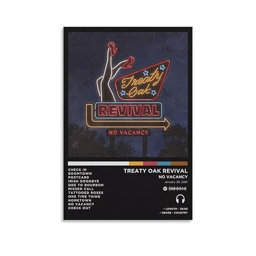WEIPBART Treaty Oak Revival - No Vacancy Album Cover Canvas Poster Print Music Posters for Room Aesthetic Gift Unframe-style12x18inch(30x45cm) - Image 1