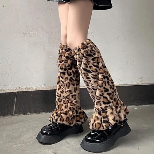 OANTGM Fuzzy Leg Warmers Aesthetic Elk Therian Stuff Christmas Accessories Fur Leg Warmers Y2k Kawaii thumbnail 5