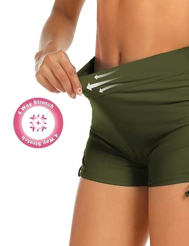 Lecieldusoir Women's Swim Shorts High Waisted Bathing Suit Bottoms Swimsuit Boy Shorts Swimwear Bikini Board Shorts thumbnail 5