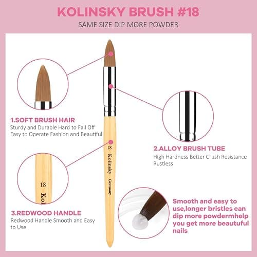 Acrylic Nail Kit- Salon Quality Pink Acrylic Powder and Liquid Set with Kolinsky Nail Brush for Home DIY Salon Nails Application thumbnail 4