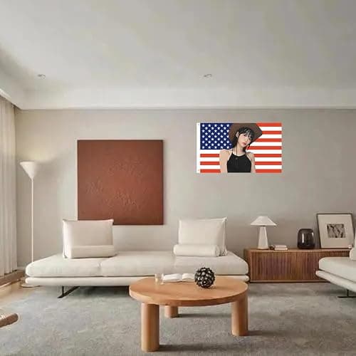 Chae won American flag 3x5 Ft Outdoor Indoor,Kim Chaewone USA flag Poster American flag tapestry for Bedroom Living room dorm wall with Brass Grommets Vivid Color and Fade Proof Decorations thumbnail 5