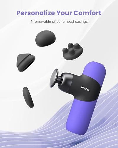 RENPHO Mini Thermal Massage Gun with Heat, FSA Eligible HSA, Christmas Birthday Gifts for Women Men, Portable Deep Tissue Percussion Massager, Color Silicone Sleeves Travel Size with Carry Case thumbnail 7