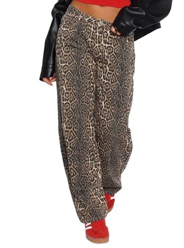 Justalwart Women's Low Rise Wide Leg Pants Baggy Jeans - Image 1