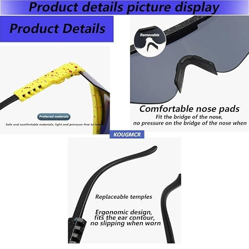 P-V Polarized Sports Sunglasses For Men Women Cycling Glasses Sports Sunglasses UV400 Protection Bike Sun Glasses thumbnail 5