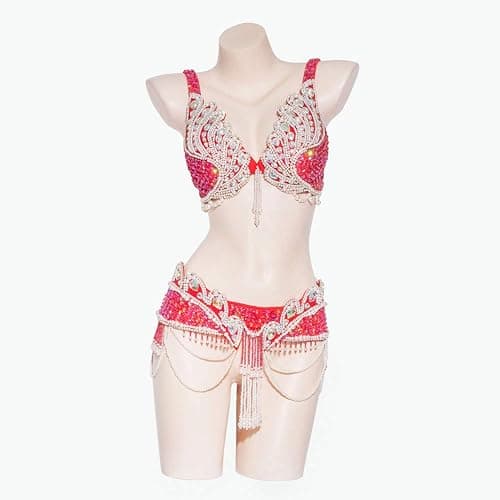 ROYAL SMEELA Belly Dancer Costumes for Women Belly Dance Bra and Belt Dancing Outfit Bellydance Costume Carnival Bra Belt thumbnail 2