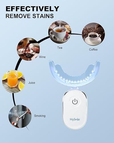 MySmile Teeth Whitening Accelerator Light, 28 LED Blue Light, Each 10 Minutes, USB Charger, Mouth Trays, 1 Pcs LED Light & 4ml Gel thumbnail 6