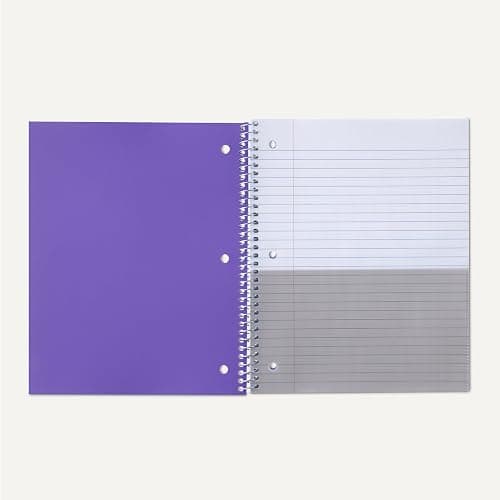 Amazon Basics Wide-Ruled Spiral Notebooks with Poly Cover, 8" x 10.5", 100 Sheets, Radiant Orchid, 3-Pack thumbnail 4