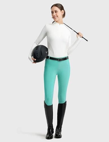 FitsT4 Sports Women's Full Seat Riding Tights Active Silicon Grip Horse Riding Tights Equestrian Breeches thumbnail 2