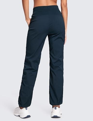 CRZ YOGA Lightweight Straight Leg Workout Pants for Women 28"/30"/32" - Ruched Casual Work Athletic Joggers with Pockets thumbnail 2