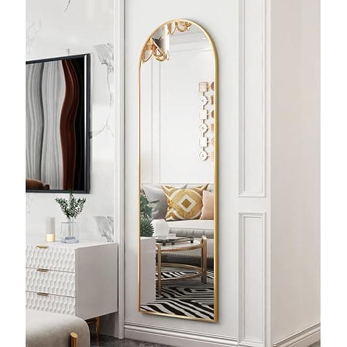 Gumnay 64"x21" Full Length Mirror Floor Mirror, Shatterproof Arched Floor Mirror, Aluminum Alloy Frame Full Body for Bedroom, Living Room & Entryway thumbnail 3