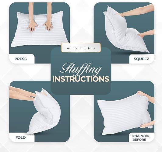 Utopia Bedding Bed Pillows for Sleeping Queen Size (White), Set of 4, Down Alternative Pillow for Sleeping, Cooling Hotel Quality Pillow Set for Back, Stomach or Side Sleepers thumbnail 8