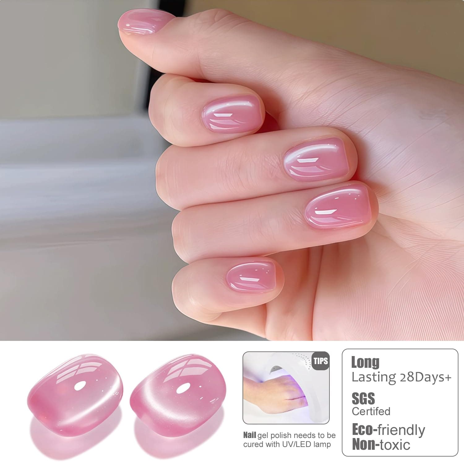 Vishine Cat Eye Gel Nail Polish (Pink) thumbnail 4