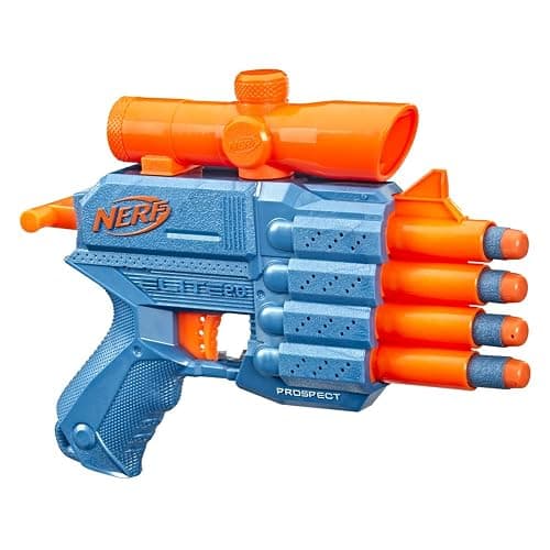Nerf Elite 2.0 Prospect QS-4 Blaster, 8 Official Nerf Elite Darts, 4-Dart Blasting, Nonremovable Targeting Scope, Pull-Back Priming thumbnail 6