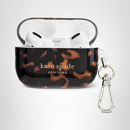 kate spade new york AirPods Pro 2nd/1st Case - Tortoiseshell | Stylish Case w/Luxe Gold Ring Keychain for Bag, Tote, Backpack & More - Protective Case for AirPods Pro 1st & 2nd Generation thumbnail 8