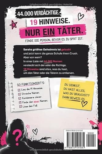 Wer hat Sarahs Crush geleakt? Das mysteriöse Rätselbuch für clevere Teenager: Kombiniere knifflige Hinweise und löse den geheimen Fall | Kreatives Geschenk für Mädchen ab 12 Jahren thumbnail 2
