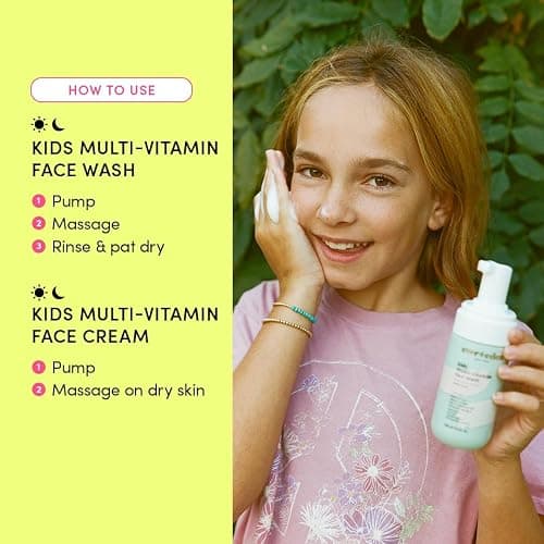 Evereden Happy Kids Skin & Lips Routine - Multi-Vitamin Face Wash & Face Cream Melon & Tinted Lip Oil Sakura Pink Set - Clean & Vegan Skin Care for Kids 3+ - Moisturizing, Nourishing, & Protective thumbnail 3