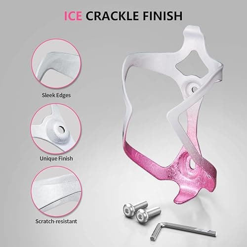 Bike Water Bottle Holder Bicycle Cage for Mountain Road MTB Gravel Adult Bikes Cycling Universal Carrier Rack 1 Pack Aluminum Alloy Ultralight Kettle Drink Accessories White Pink thumbnail 8