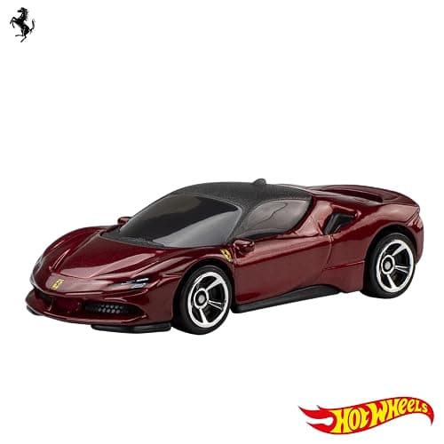 Hot Wheels Pack de 5 Coches Ferrari a Escala 1:64 | Set oficial con licencia de 5 vehículos Ferrari de metal fundido para jugar o exponer, de colección, JLN12 thumbnail 6