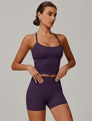 QBGJTD Two Piece Workout Sets For Women Tank Top Matching High Waist Booty Lifting Shorts Gym Yoga Active Wear Outfits thumbnail 3