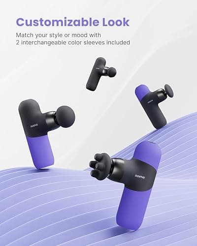 RENPHO Mini Thermal Massage Gun with Heat, FSA Eligible HSA, Christmas Birthday Gifts for Women Men, Portable Deep Tissue Percussion Massager, Color Silicone Sleeves Travel Size with Carry Case thumbnail 2