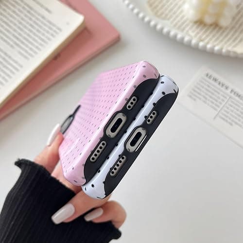 Longlayss Compatible with iPhone 16 Plus Case Cute Aesthetic Polka Dot Phone Case for Women Girl Shockproof Slim TPU and Hard PC Protective Cover (White) thumbnail 6