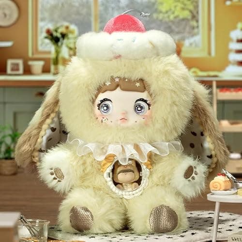 Nommionline (Official License) Nommi-A Bite of Sweetheart Series Plush Blind Box, Kawaii Plush Toy Figures, Cute Stuffed Doll with Cake Hat and Pink Ribbon for Kids Room Decor and Gifts thumbnail 8