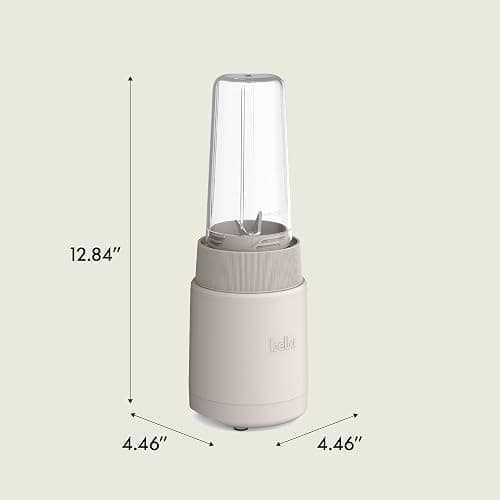 bella 6 Pcs Portable Rocket Blender, Juicer & Smoothie Maker, Press & Twist Design, EverGood™ & BPA Free Dishwasher Safe Parts, 4 Tip Stainless Steel Blade, Cord Wrap, 240 Watt Motor, Oatmilk thumbnail 3