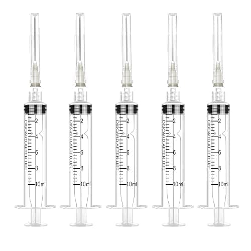 5 Pack 10ml Syringe, With 22G Needle, Dispensing Individually Wrapped - Image 1