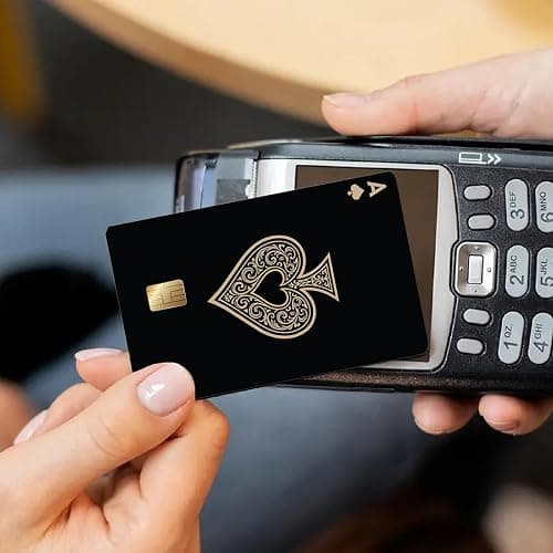 5Pcs Credit Card Skin Sticker, Funny Credit Card Skin Sticker Cover, Vinyl Stickers for Debit Credit Cards, Cute Waterproof Skins Cover for Bank, EBT, Key, Transportation, ID (Poker) thumbnail 3