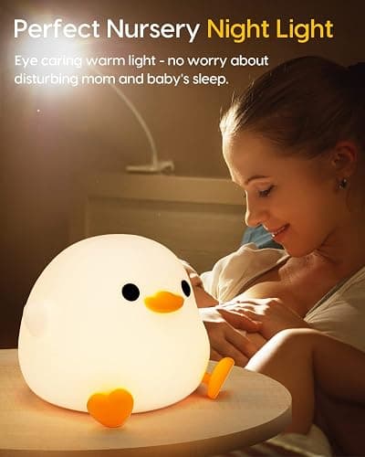 Amaredom DoDo Ente Nachtlicht, Niedliche Entenlampe, Silikon Dimmbar Kinderzimmer Nachtlicht, Wiederaufladbare LED Nachttischlampe mit 20 Minuten Timer, Baby Mädchen Frauen Schlafzimmer Wohnzimmer - Dodo Ente thumbnail 6