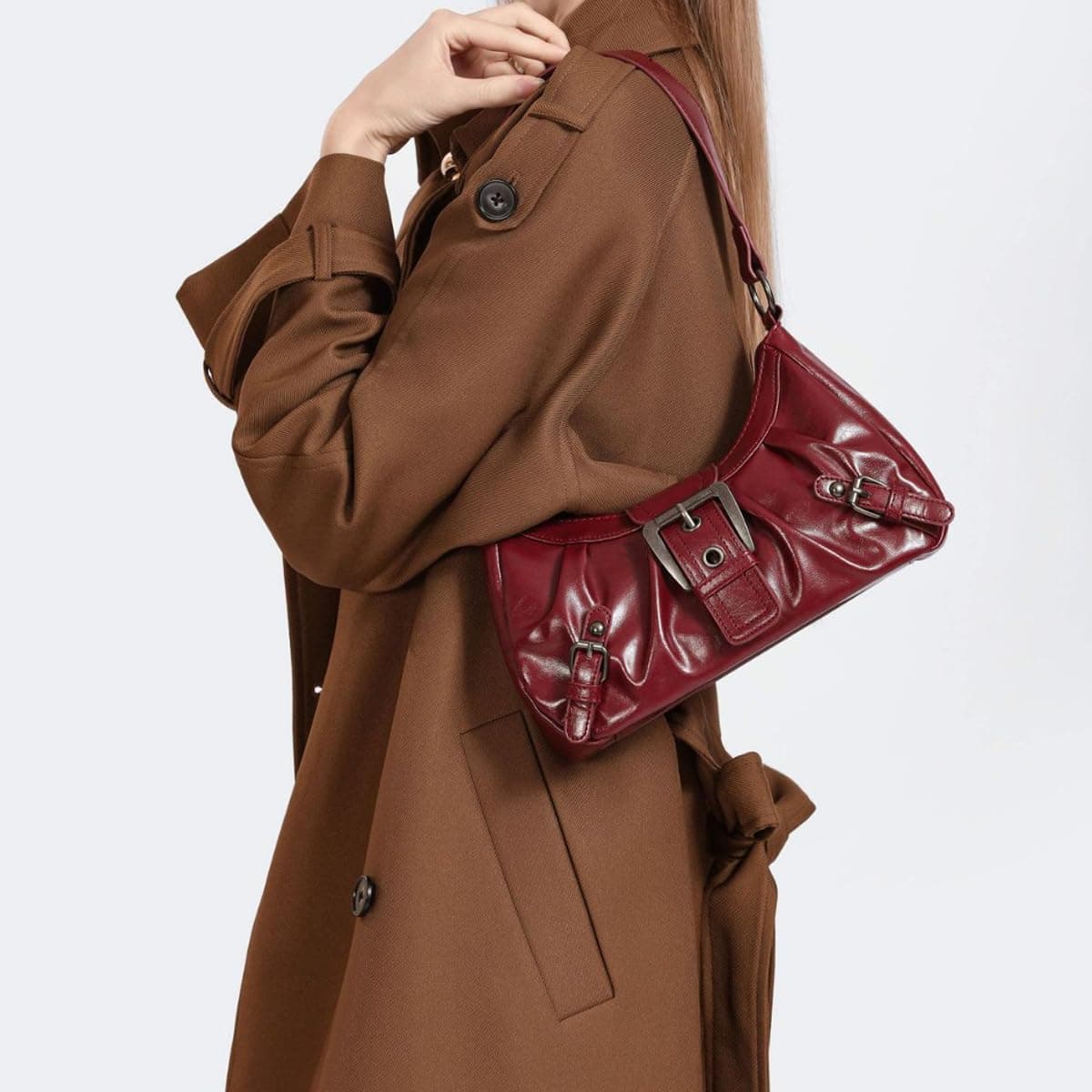 Burgundy leather purse  thumbnail 6
