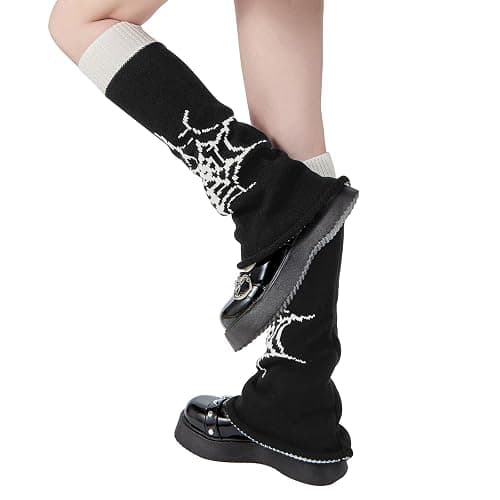 American Trends Leg Warmers Y2k Kawaii Black White Cute Leg Warmers Y2k Goth accessories for Women Girls 80s Party Sports thumbnail 6