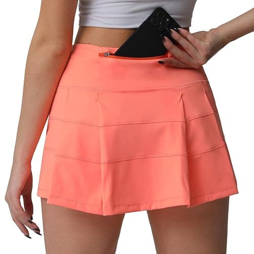 Husnainna High Waisted Pleated Tennis Skirt with Pockets Athletic Golf Skorts for Women Casual Workout Built-in Shorts - Image 1